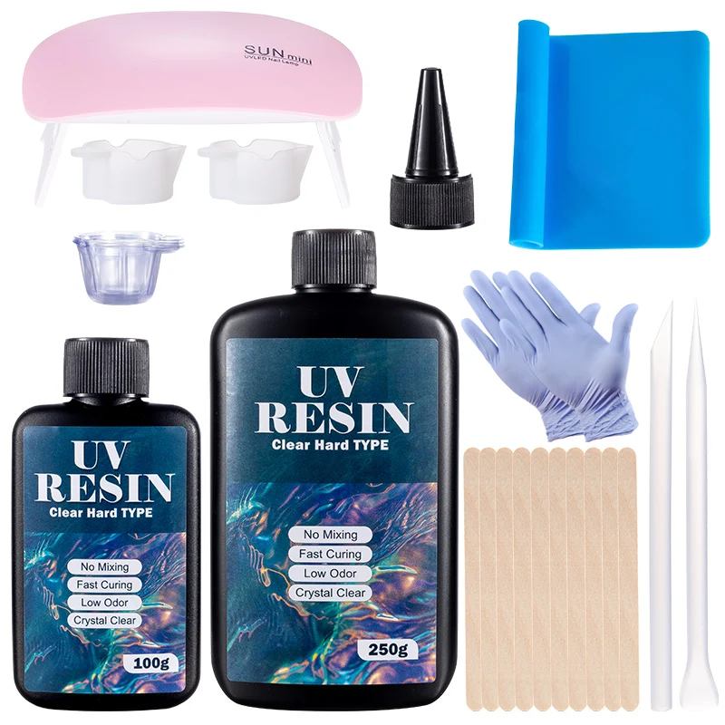 Resin Art Equipment - ハード UV 樹脂接着剤キット 高速硬化エポキシ樹脂 UV 接着剤
