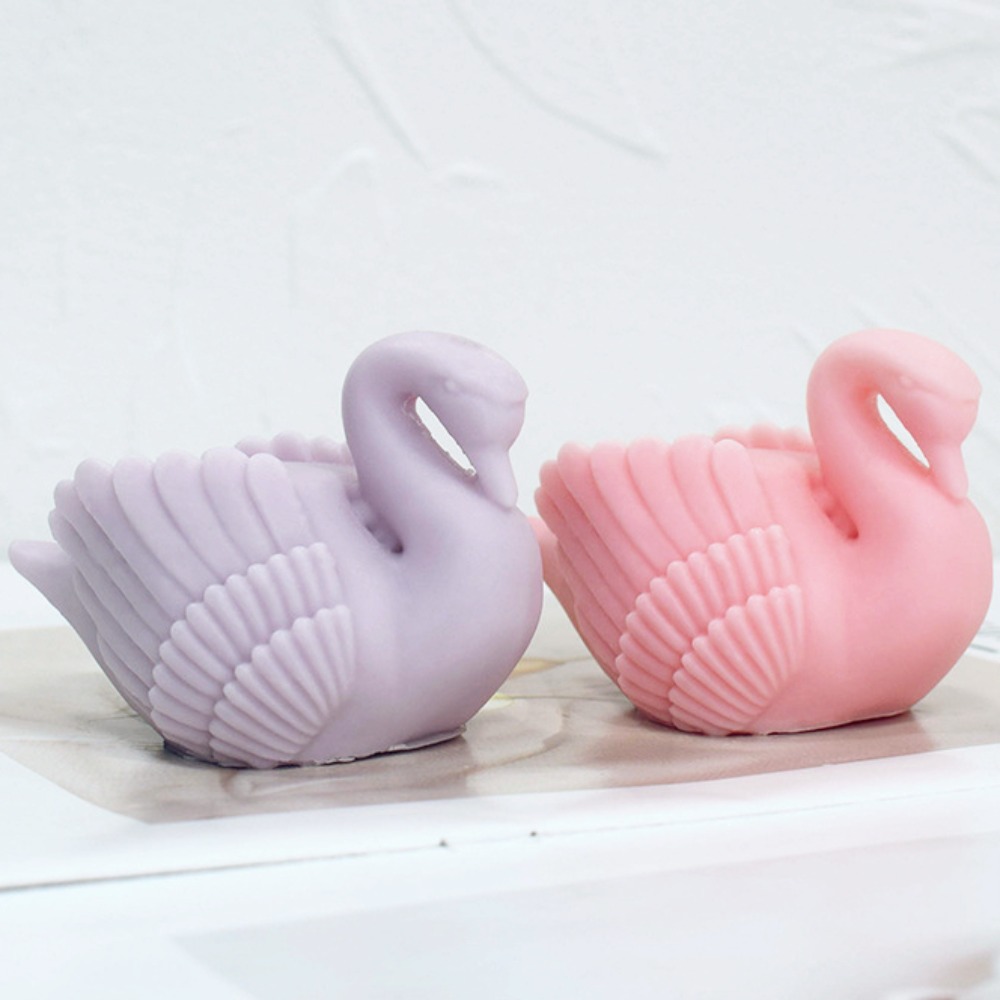 Resin Art Wedding Gift - ホワイトスワンシリコンキャンドルモールド,鳥の動物の石鹸,樹脂,チョコレート,結婚式のケーキの装飾,芸術的な装飾,サイガス