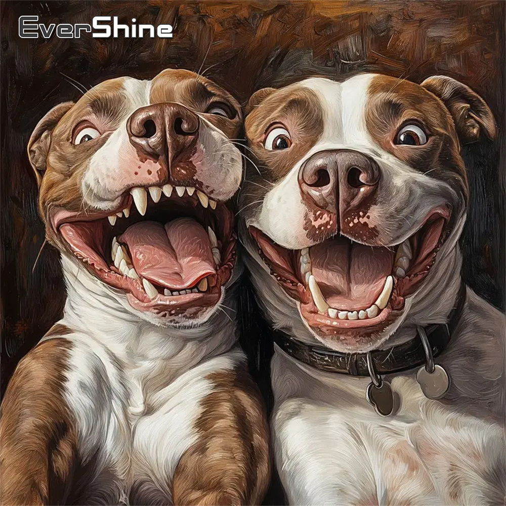 Resin Art Wallpaper - Evershine 5D DIY ダイヤモンドペインティング 犬 動物柄