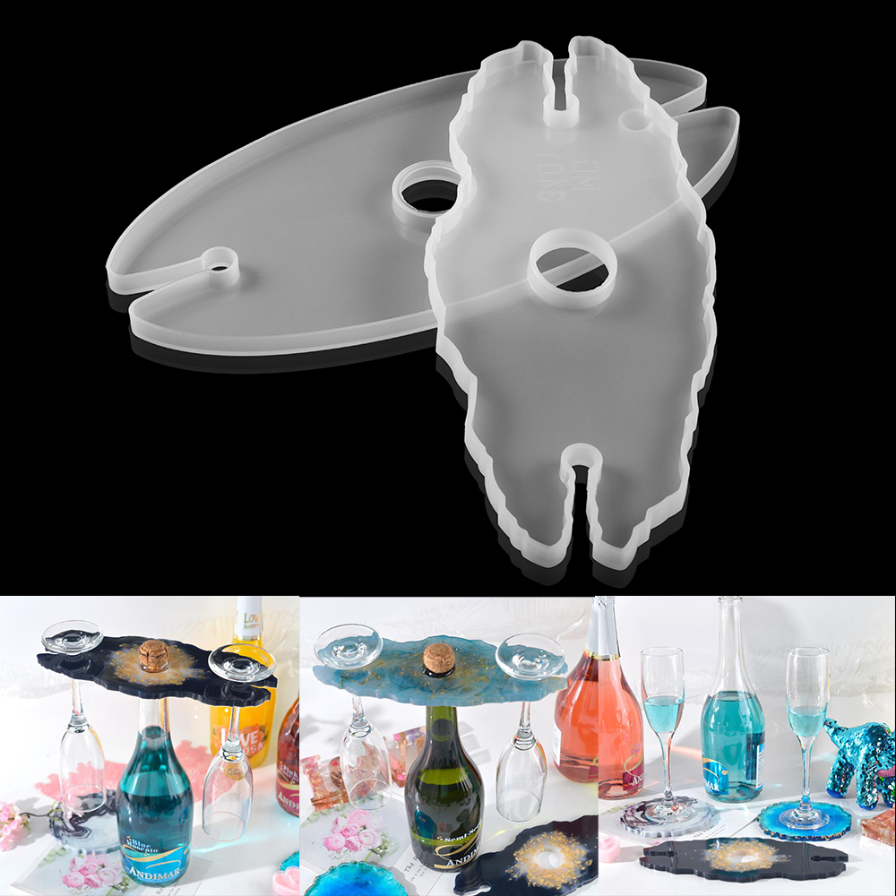 Resin Art Equipment - シリコンワイントレイ,1ピース,エポキシ樹脂モールド,手作りの赤ワイントレイ,ジュエリー作り用品