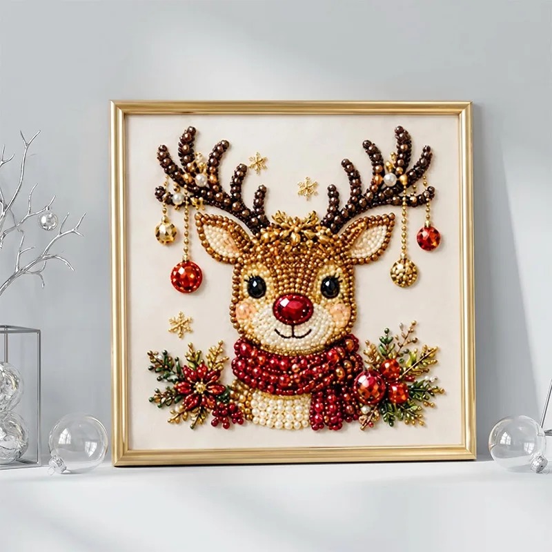 クリスマスパールダイヤモンドペインティングアートセット（フレ - Resin Art Work のレビューと価格