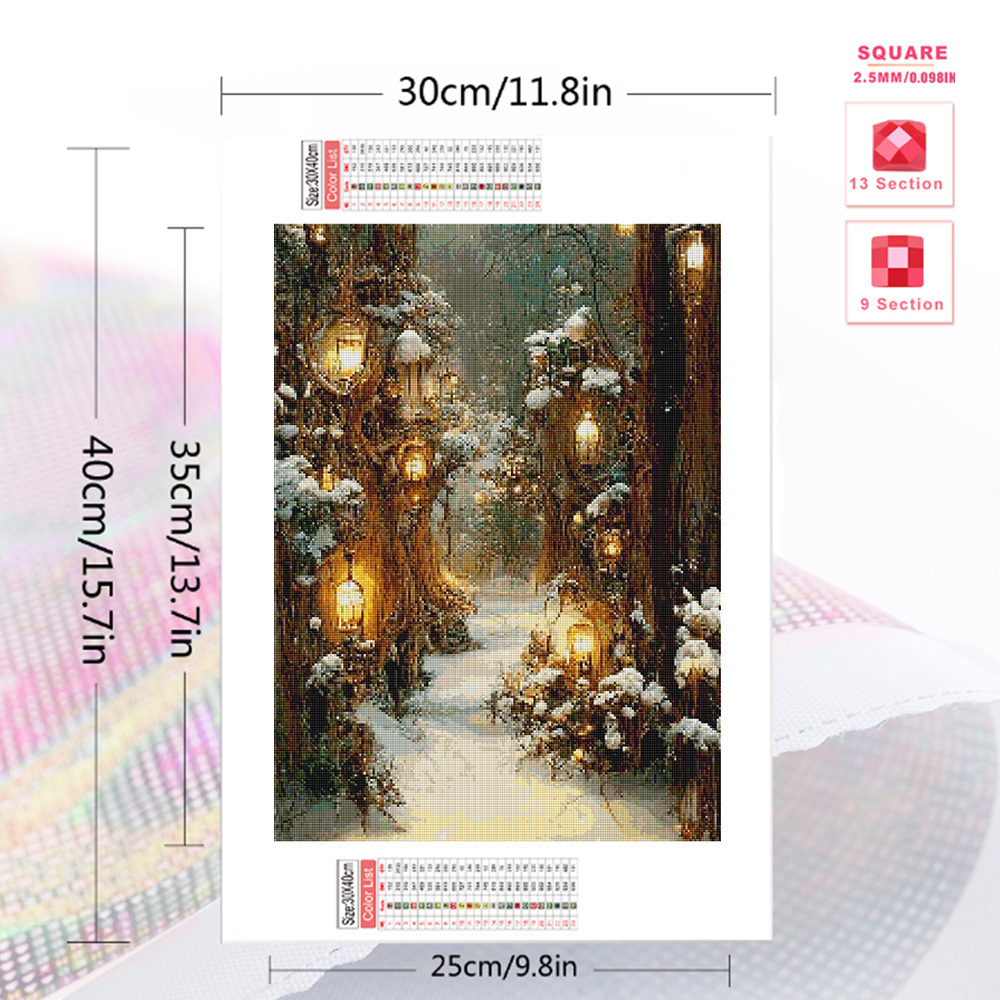 HUACAN-DIYダイヤモンドモザイク冬の風景,ラインスト - Resin Art Wallpaper のレビューと価格
