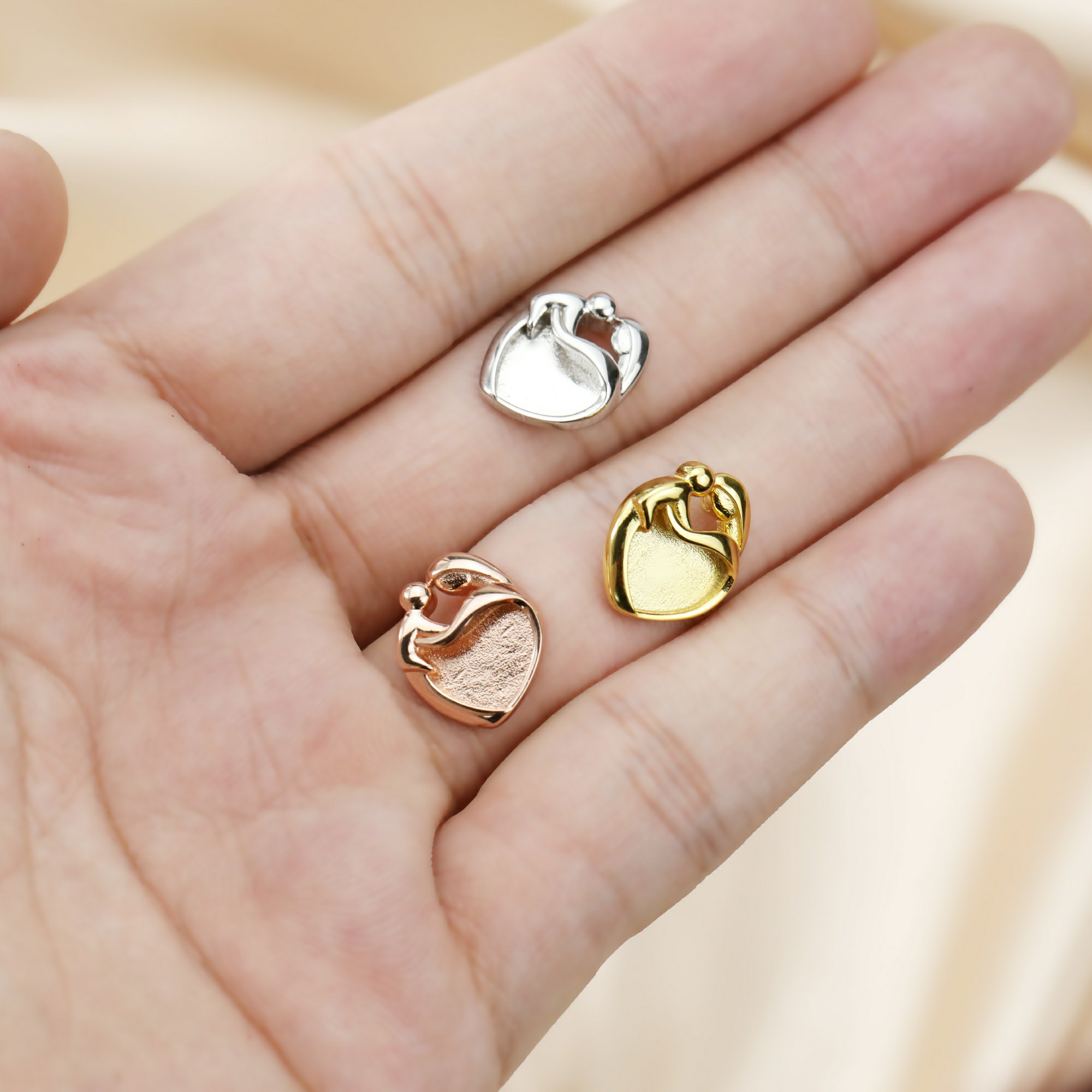 9MMハートベゼルセッティング 母子愛 母乳樹脂 ソリッドバ - Resin Art Baby のレビューと価格