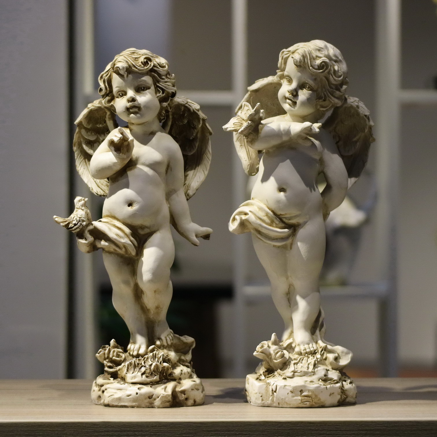 レトロ樹脂天使の置物 29 センチメートル家の中庭の装飾アー - Resin Art Wedding Gift のレビューと価格