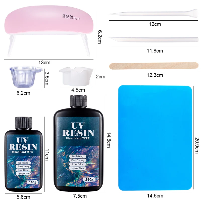 ハード UV 樹脂接着剤キット 高速硬化エポキシ樹脂 UV  - Resin Art Equipment のレビューと価格