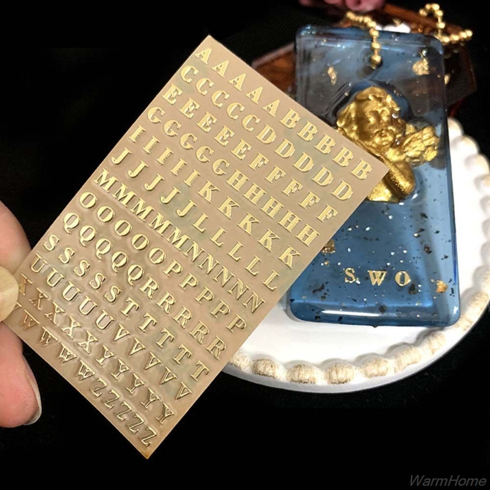 エポキシ樹脂充填ステッカー,英語の文字,金と銀の番号,充填ラ - Resin Art Alphabet のレビューと価格