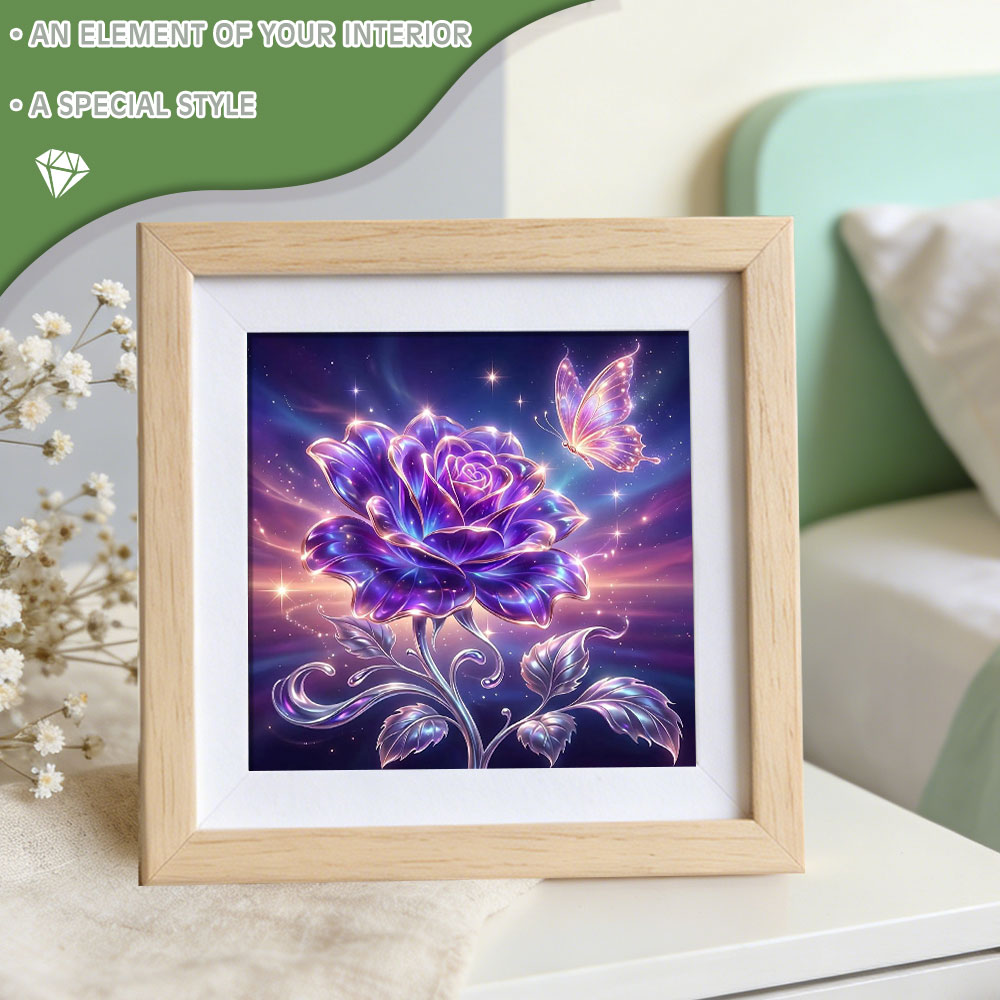 Huacan フルスクエアラウンドダイヤモンド絵画ローズバタ - Resin Art Rose のレビューと価格