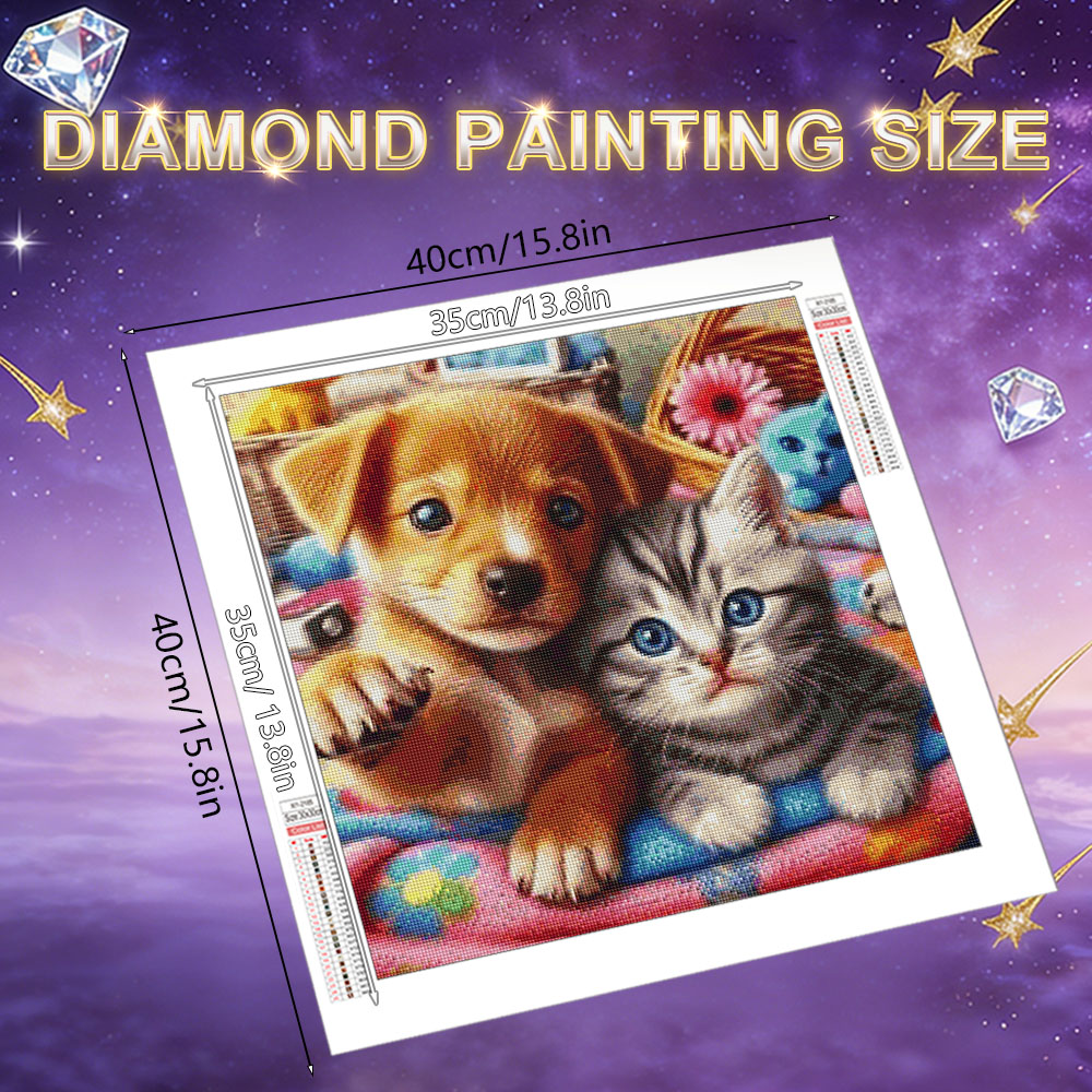HUACAN 5D DIYダイヤモンドモザイク 猫 犬 動物 - Resin Art Rose のレビューと価格