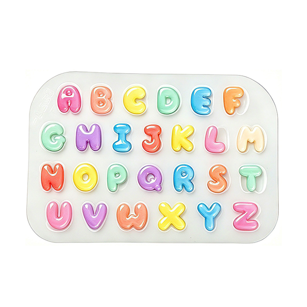 2個入りミニレターシリコンモールド かわいいミニアルファベッ - Resin Art Alphabet のレビューと価格