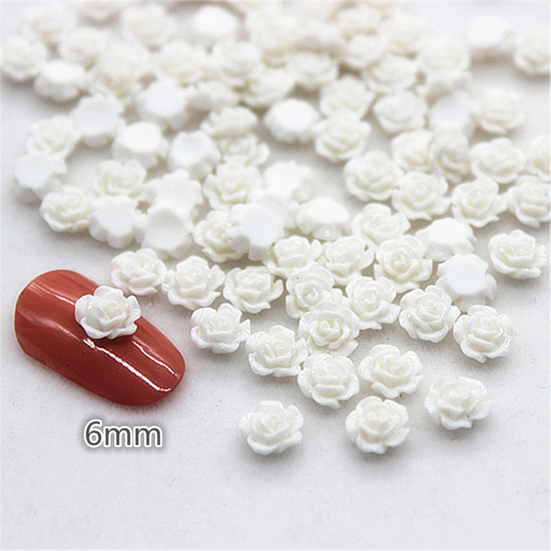 ミニローズレジンカボション,100個,6mm,フラワーフラッ - Resin Art Rose のレビューと価格