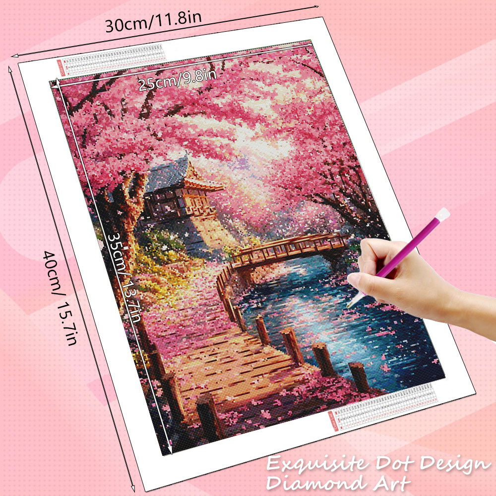 HUACAN ダイヤモンドアートハウス 風景画 ホビー クリ - Resin Art Wallpaper のレビューと価格