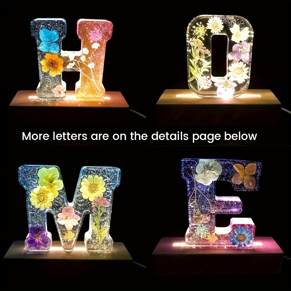 7インチ大型レターレジンモールド、3D大文字レジンモールド、 - Resin Art Alphabet のレビューと価格