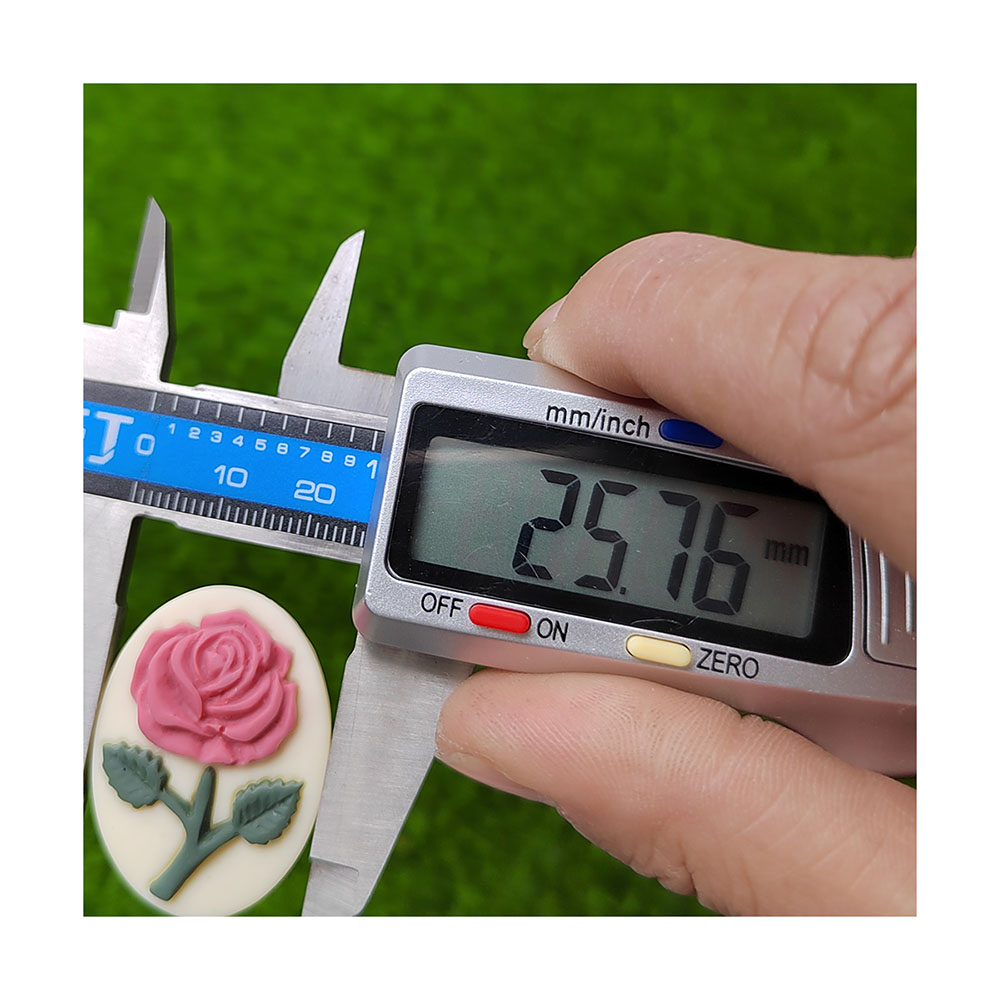 楕円形のフラットバック樹脂フラワーローズカメオチャームは電話 - Resin Art Alphabet のレビューと価格