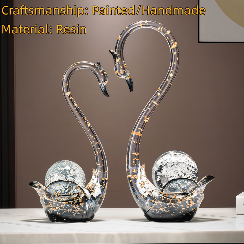 高級感のある樹脂製白鳥の置物、ペアの像、モダンなインテリア、 - Resin Art Wedding Gift のレビューと価格