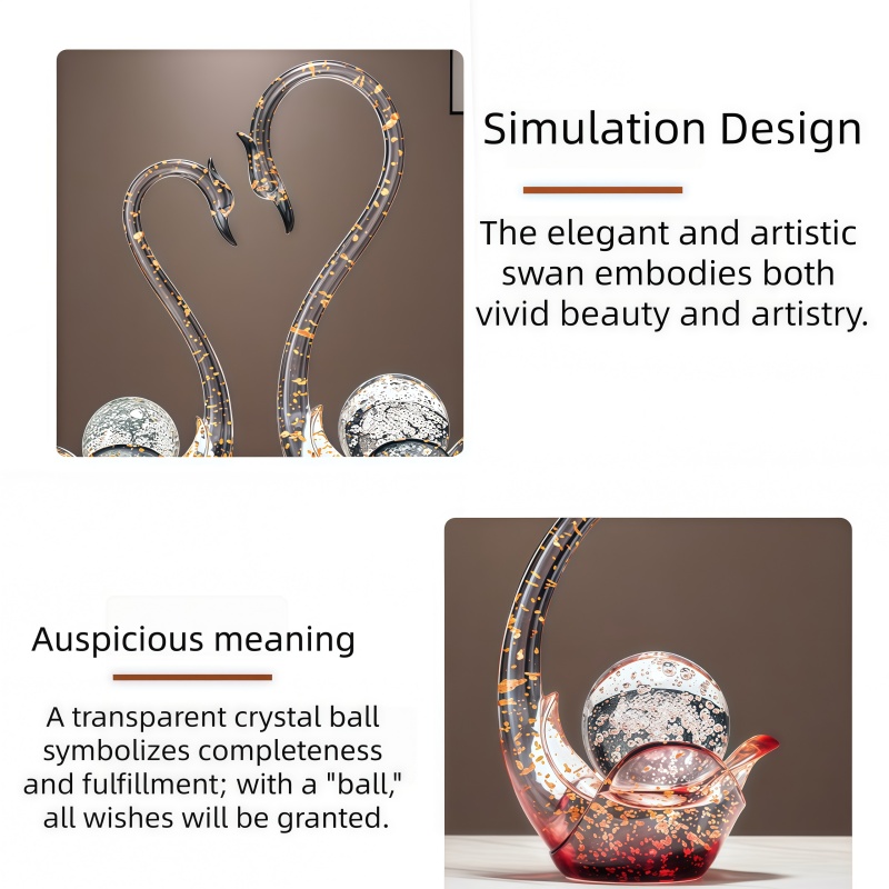 高級感のある樹脂製白鳥の置物、ペアの像、モダンなインテリア、 - Resin Art Wedding Gift のレビューと価格