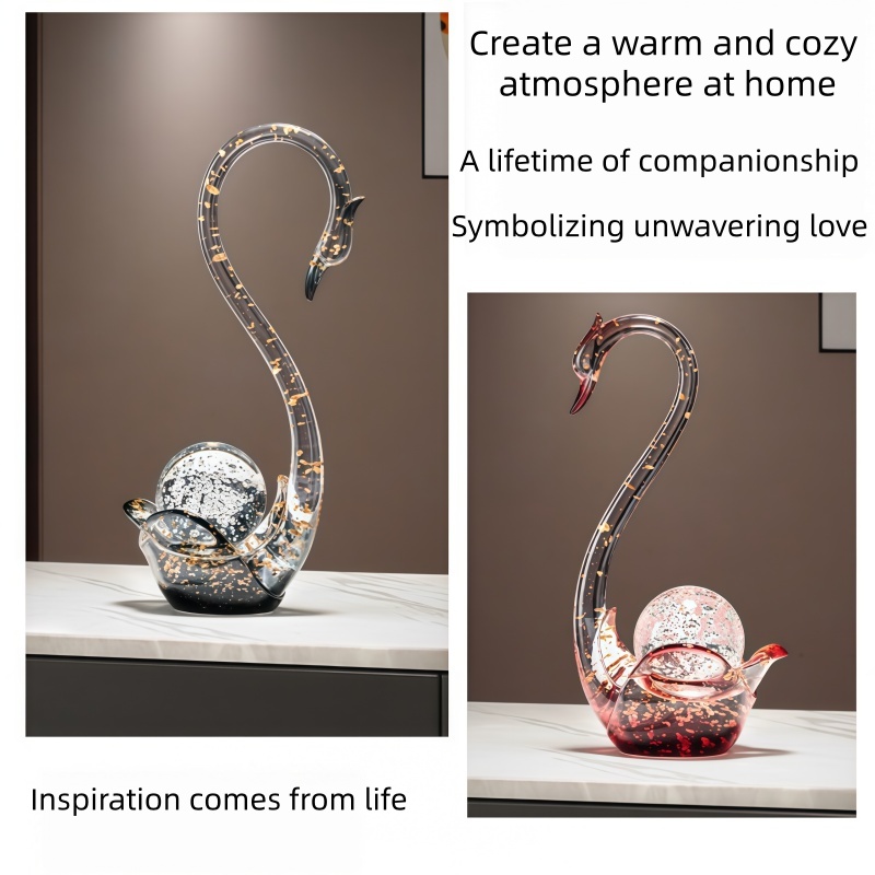 高級感のある樹脂製白鳥の置物、ペアの像、モダンなインテリア、 - Resin Art Wedding Gift のレビューと価格