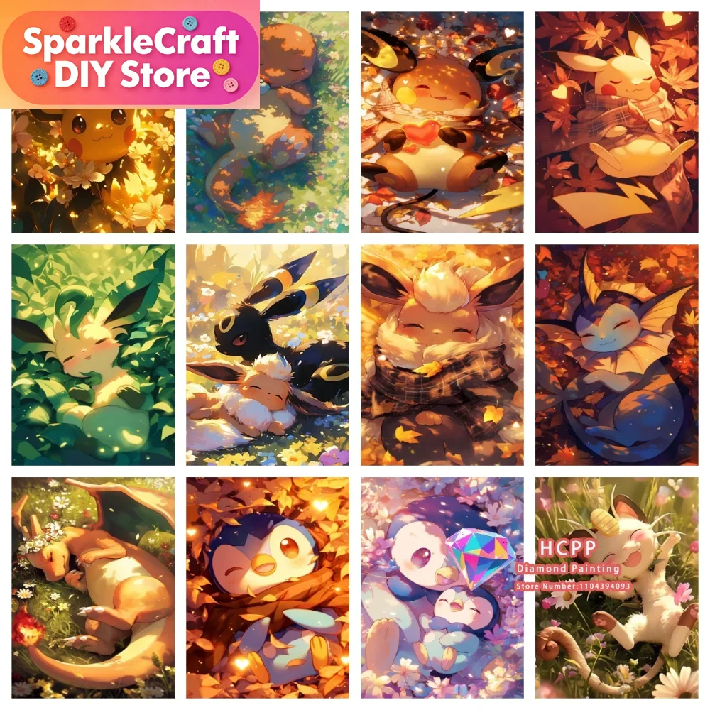 1pc フレームレス漫画ポケモンピカチュウリザードンイーブイ - Resin Art Work のレビューと価格