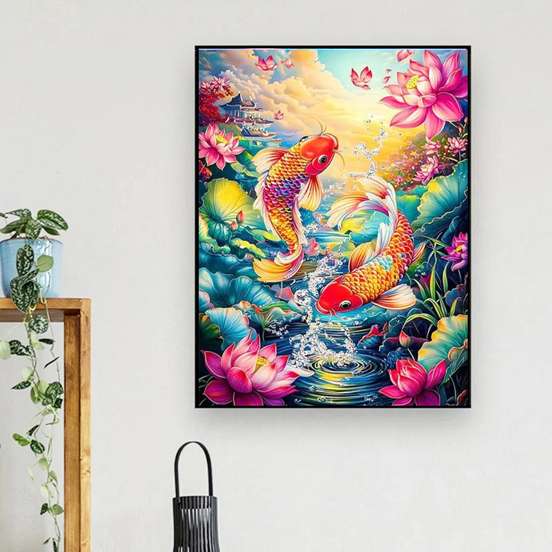 ABフェアリーダストドリルダイヤモンドペインティングフィッシ - Resin Art Wallpaper のレビューと価格