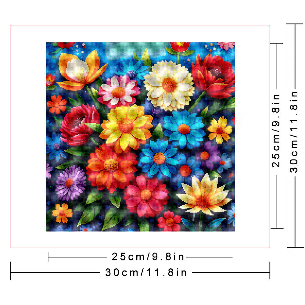 Huacan ダイヤモンドアートモザイクキット菊の花フル平方 - Resin Art Wallpaper のレビューと価格